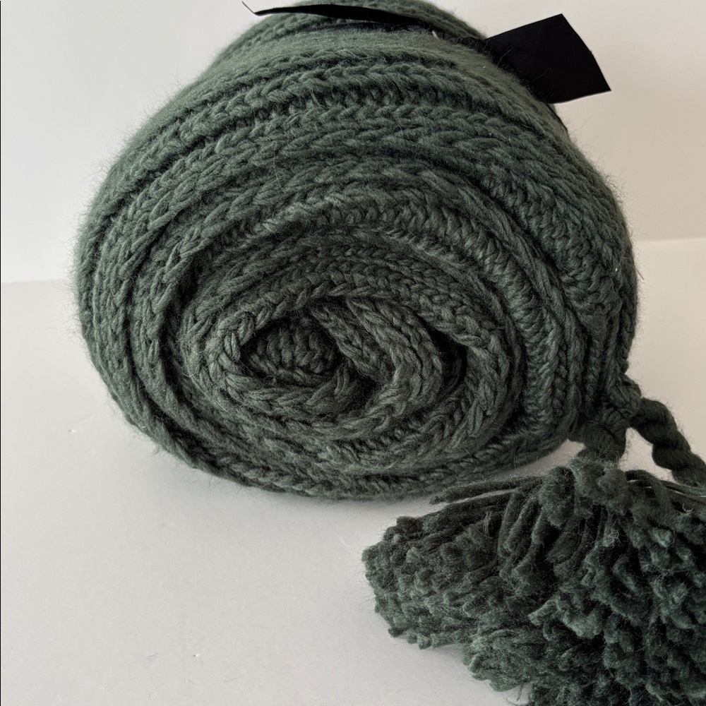 Hearth & Hand Faux Mohair Fringe Woven Throw Blanket in Green